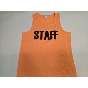 Staff Women's Tank Top "Staff" Employee Security Top Orange‎ Size L